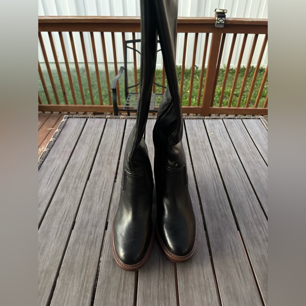 Vince Camuto Black Knee-High Leather Boots